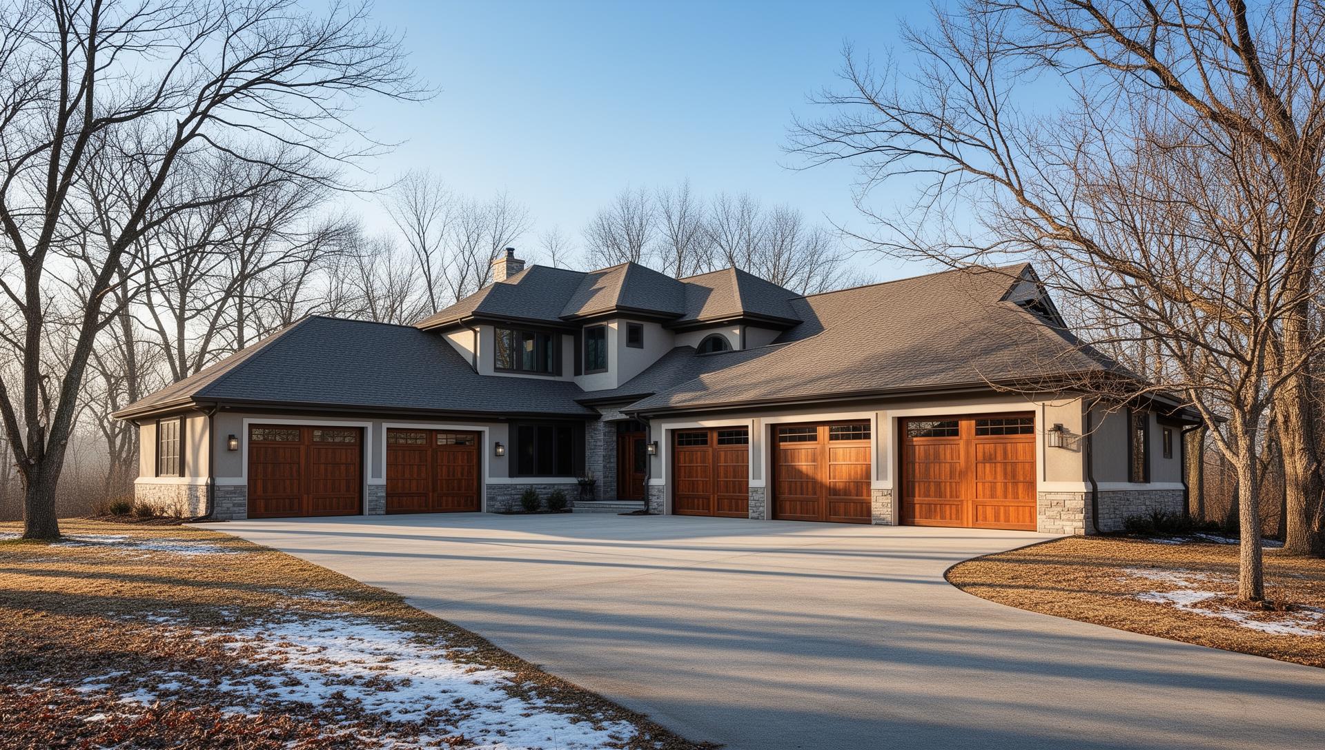 Premium insulated steel garage doors on a beautiful ranch-style home in Ocean Isle Beach